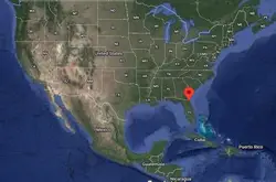 Where is the city of Jacksonville (Florida) located on the map of the USA?