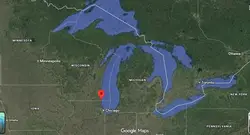 Where is the city of Kenosha, Wisconsin, located on the map of the USA?