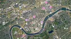 Tourist map of downtown Knoxville, Tennessee