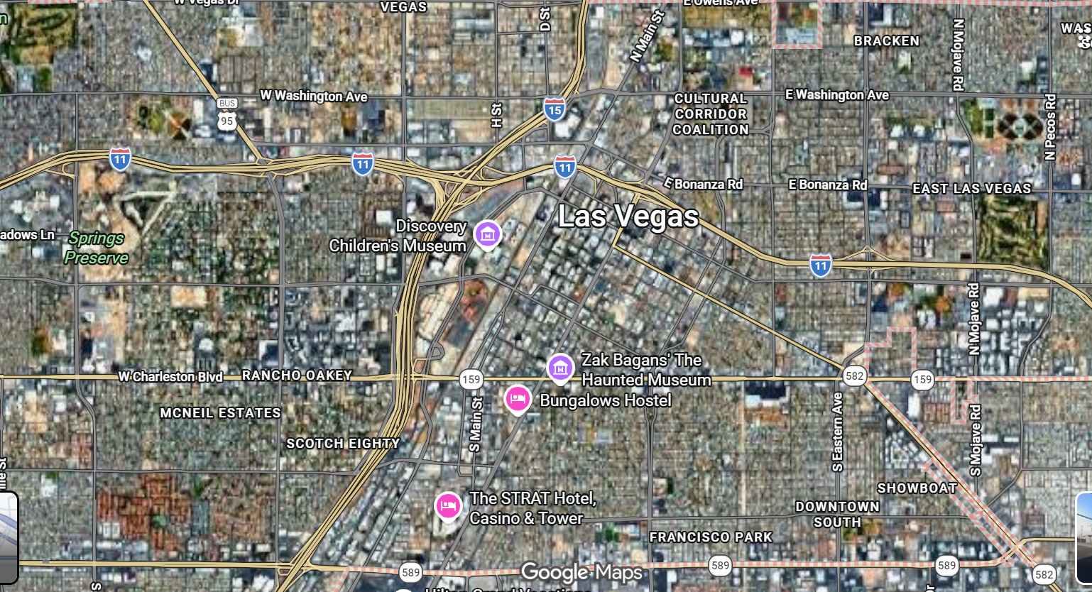 Tourist map of downtown Las Vegas, Nevada