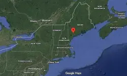 Where is the city of Lewiston (Maine) located on the map of the USA?