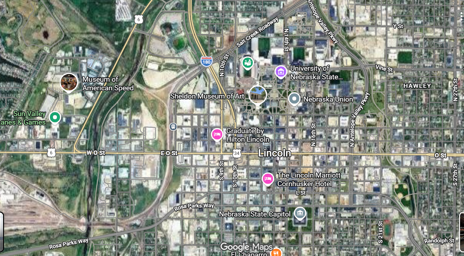 Tourist map of downtown Lincoln, Nebraska
