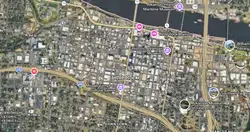 Street map of Little Rock, Arkansas with points of interest