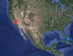Where is Los Angeles (California) located on the map of America