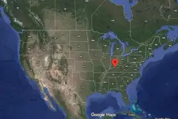 Where is the city of Louisville (Kentucky) located on the map of the USA?