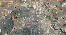 Tourist map of downtown Lubbok, Texas