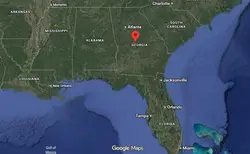 Where is the city of Macon (Georgia) located on the map of the USA?