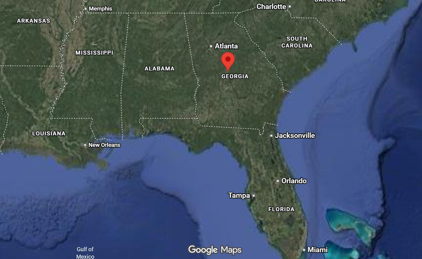 Where is the city of Macon (Georgia) located on the map of the USA?