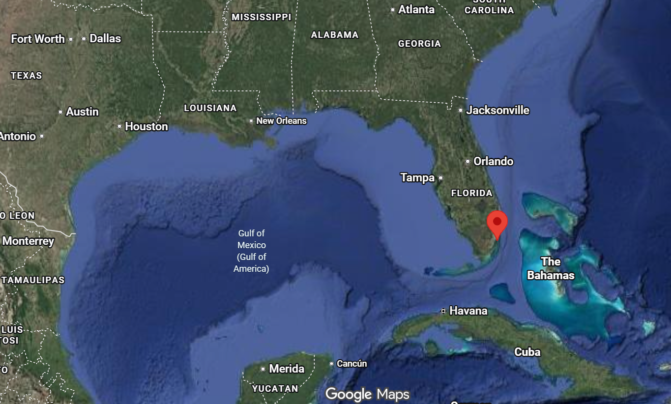 Where is the city of Miami (Florida) located on the map of the USA?