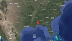 Where is the city of Mobile (Alabama) on the map of America?
