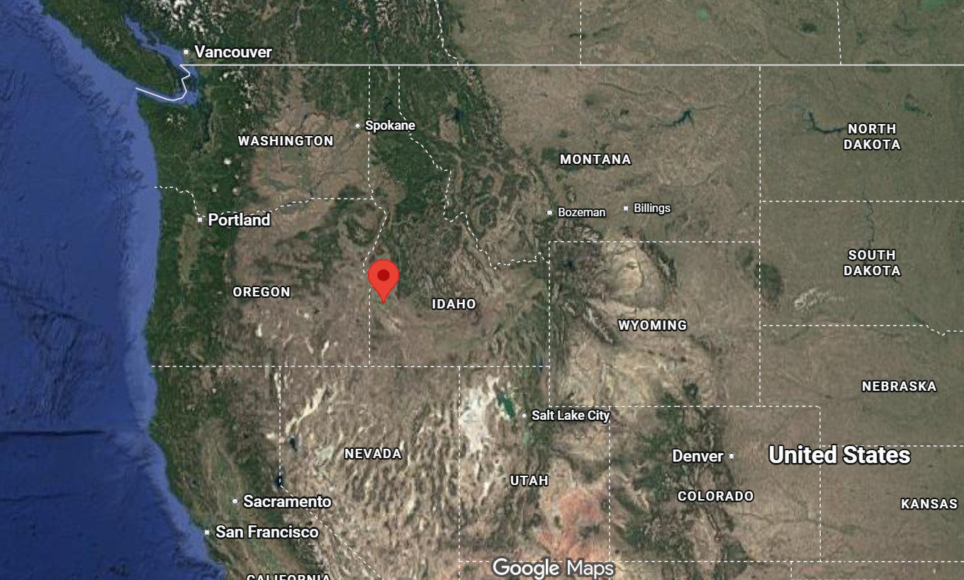 Where is the city of Nampa (Idaho) located on the map of the USA?