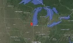 Where is the city of Naperville (Illinois) located on the map of the USA?