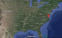Where is the city of Norfolk, Virginia, located on the map of the USA?