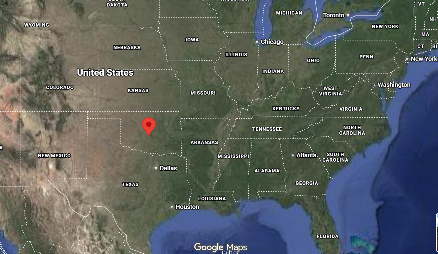 Where is the city of Norman, Oklahoma, located on the map of the USA?