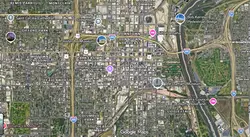 Tourist map of downtown Omaha, Nebraska