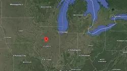 Where is the city of Peoria (Illinois) located on the map of the USA?
