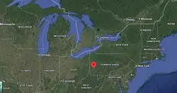 Where is the city of Pittsburgh, Pennsylvania, located on the map of the USA?