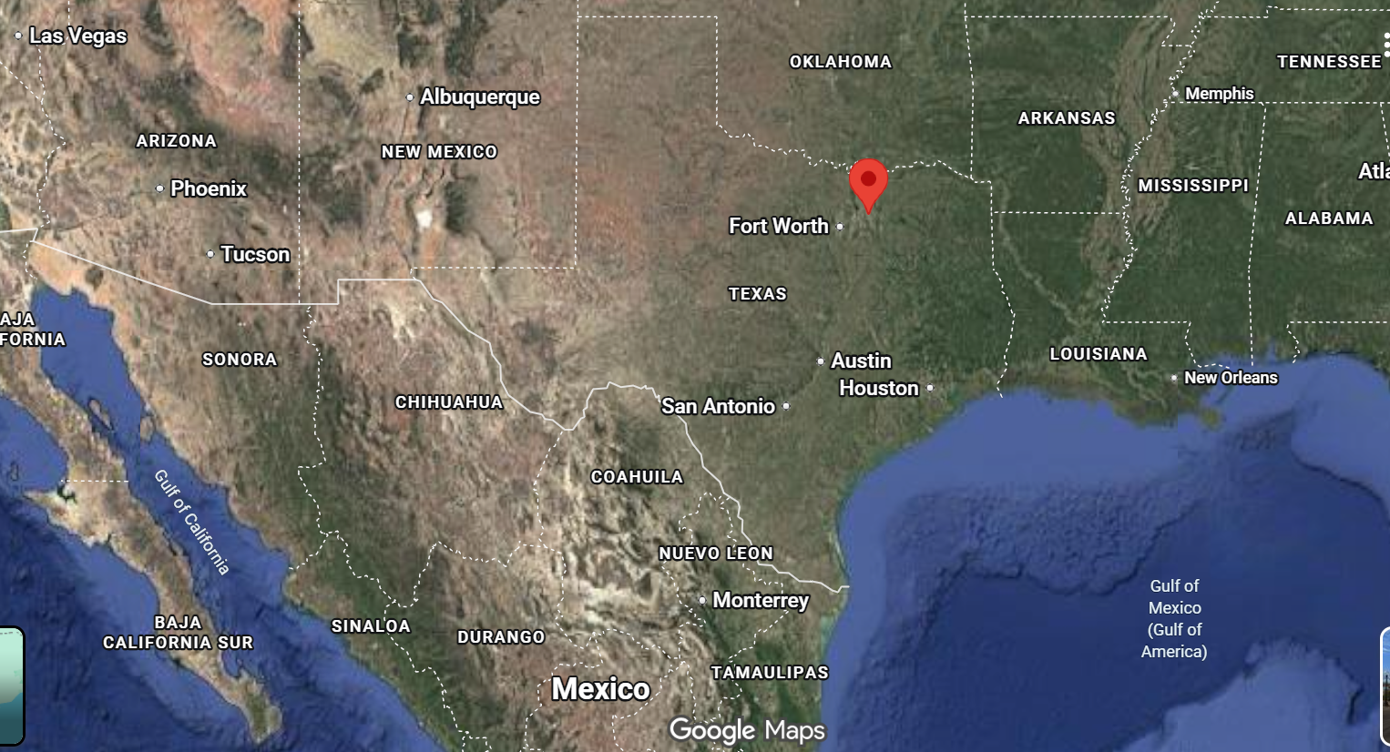 Where is the city of Plano, Texas, located on the map of the USA?