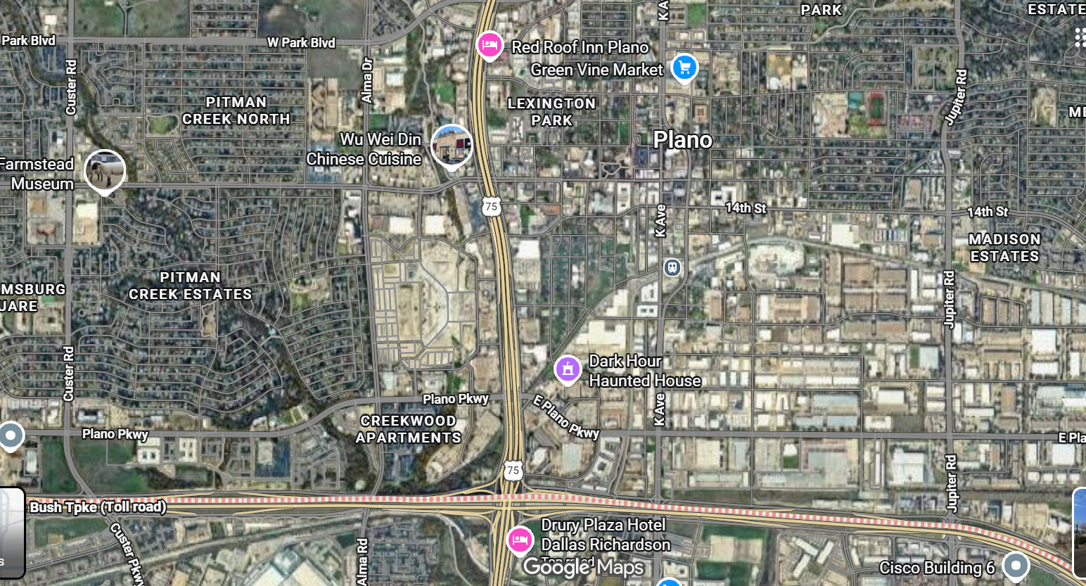 Tourist map of downtown Plano, Texas
