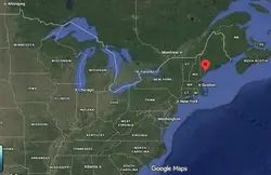 Where is the city of Portland (Maine) located on the map of the USA?