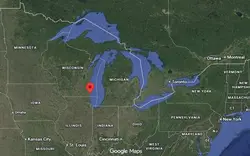 Where is the city of Racine (Wisconsin) located on the map of the USA?