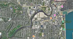 Tourist map of downtown Racine, Wisconsin
