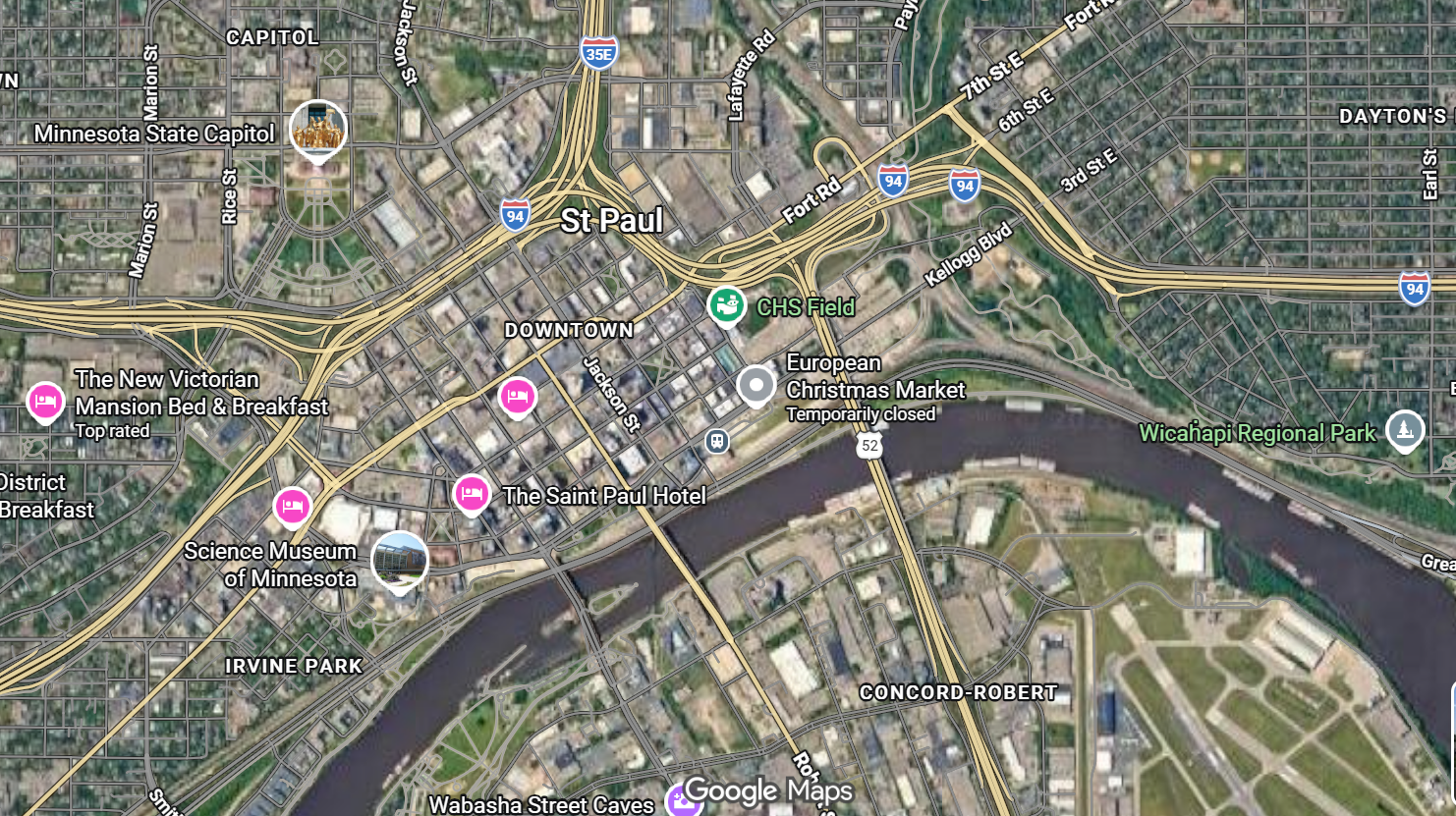 Tourist map of downtown Saint Paul, Minnesota
