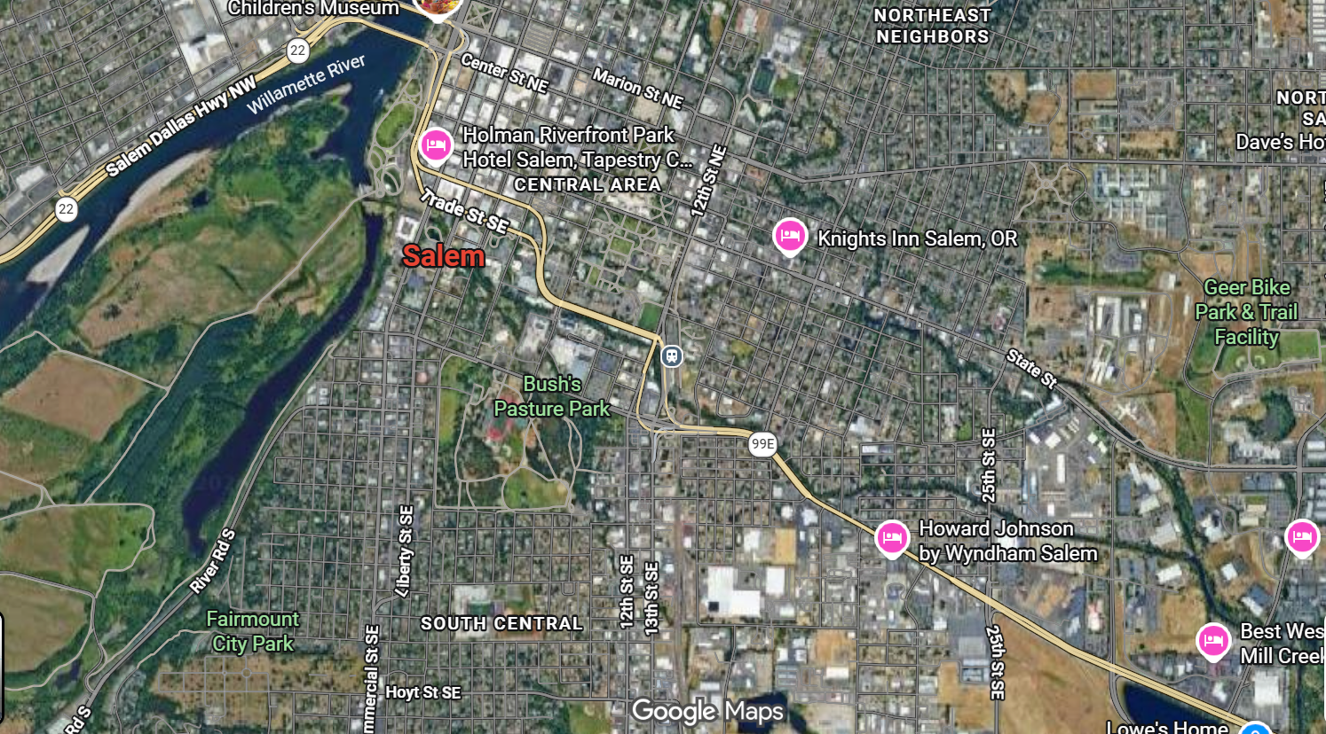 Tourist map of downtown Salem, Oregon