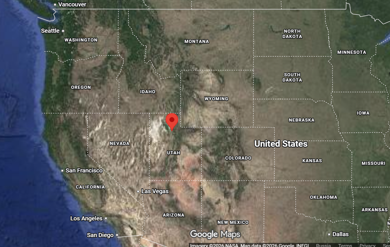 Where is the city of Salt Lake City, Utah, located on the map of the USA?