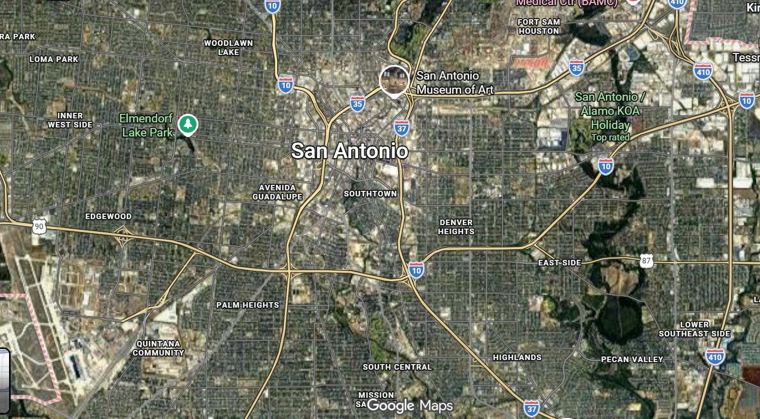 Tourist map of downtown San Antonio, Texas