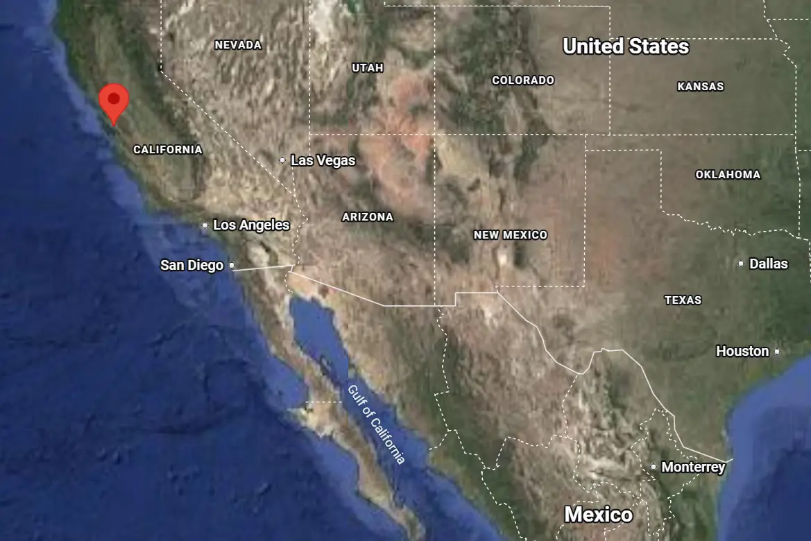 Where is San Jose (California) located on the map of America.