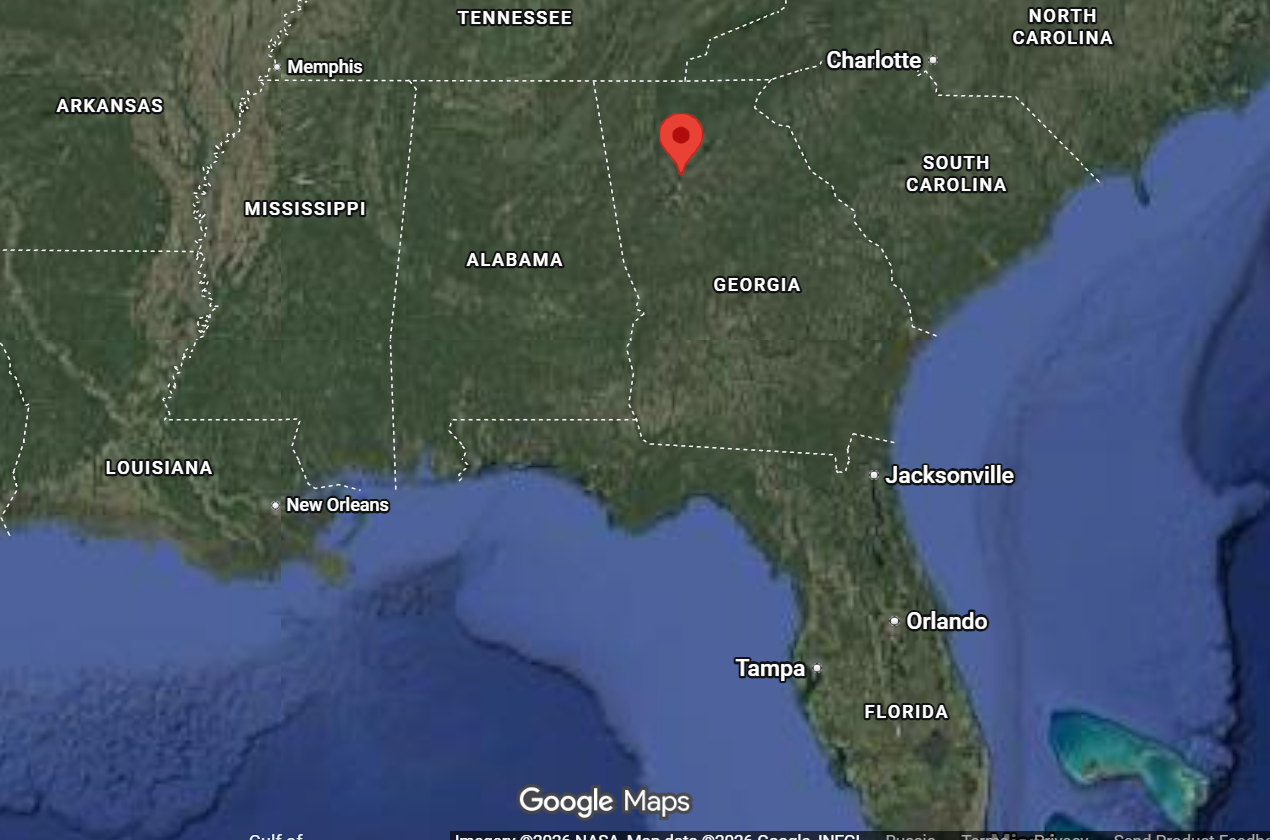 Where is the city of Sandy Springs (Georgia) located on the map of the USA?