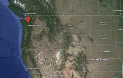 Where is the city of Seattle, Washington, located on the map of the USA?