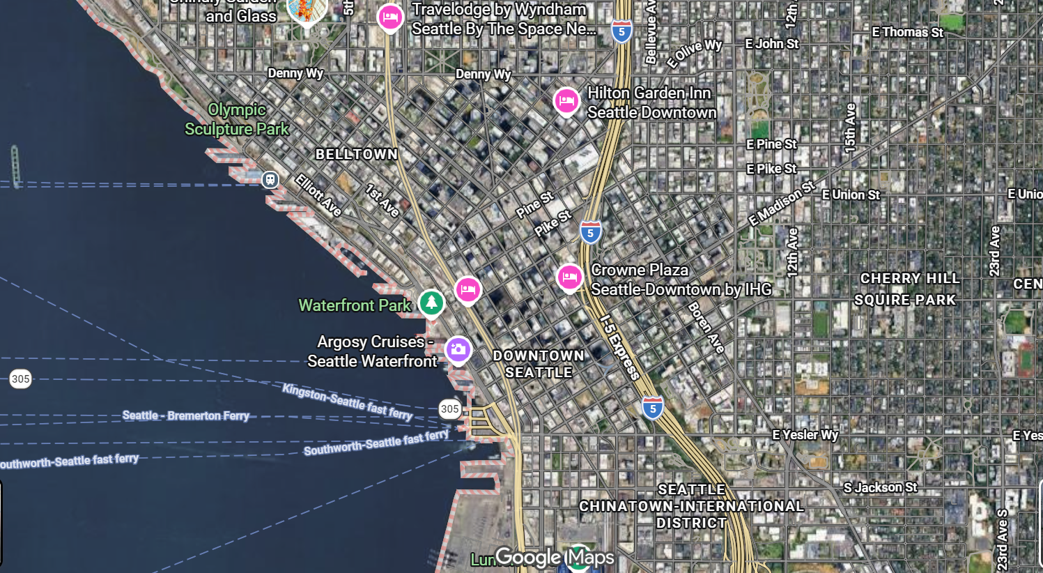 Tourist map of downtown Seattle, Washington