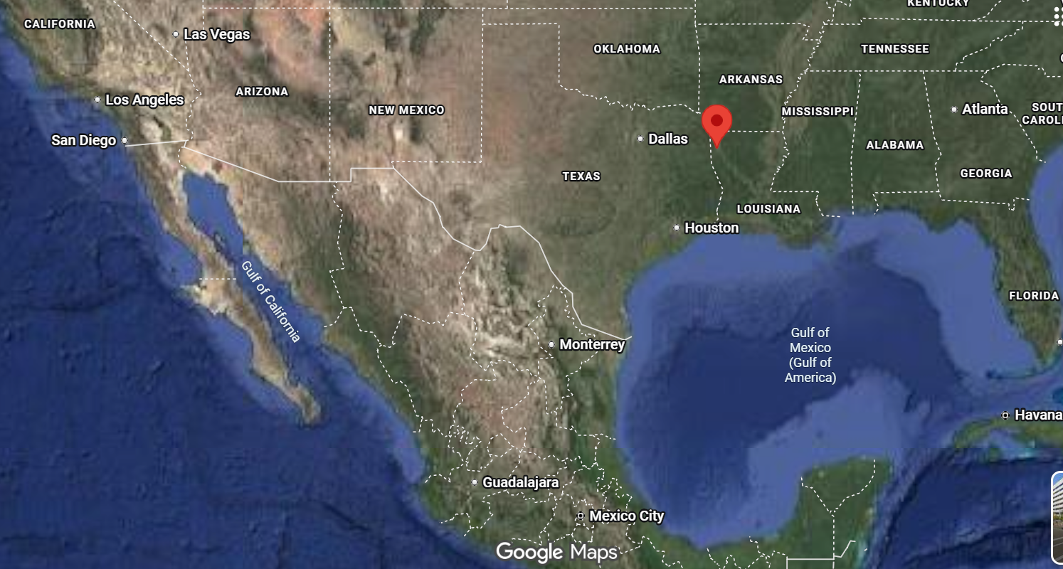 Where is the city of Shrevenport (Louisiana) located on the map of the USA?