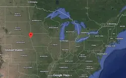 Where is the city of Sioux City (Iowa) located on the map of the USA?