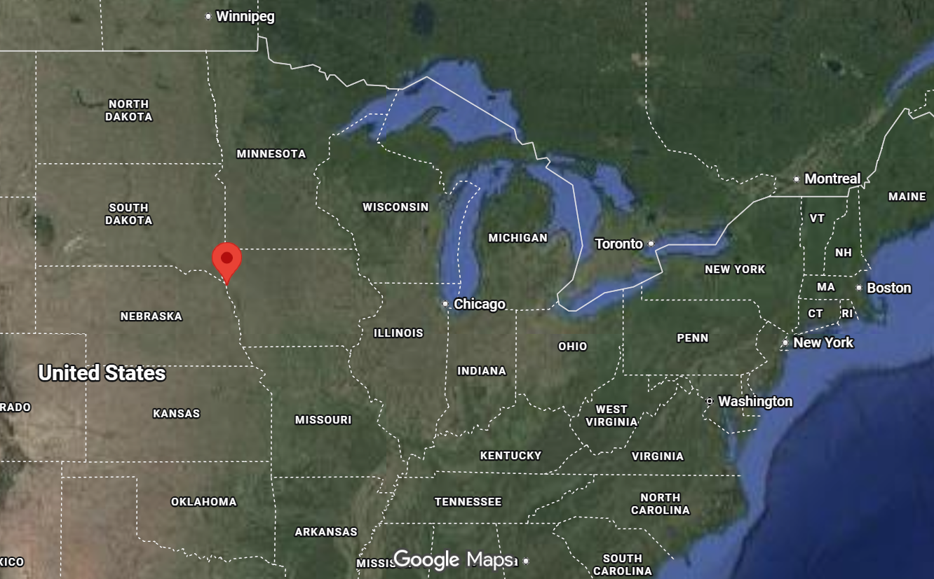 Where is the city of Sioux City (Iowa) located on the map of the USA?