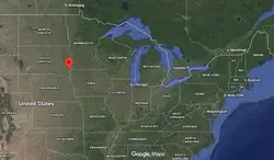 Where is the city of Sioux Falls, South Dakota, located on the map of the USA?