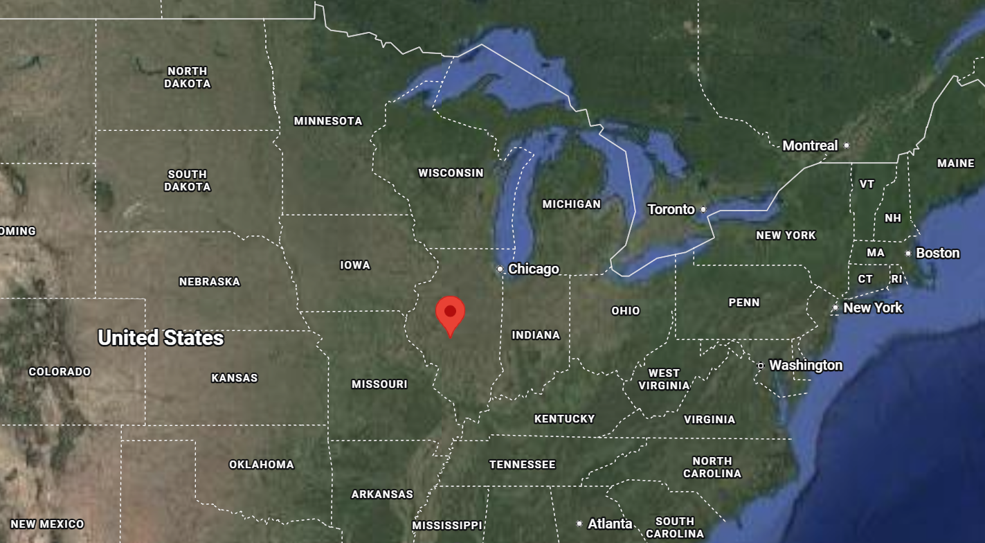 Where is the city of Springfield (Illinois) located on the map of the USA?