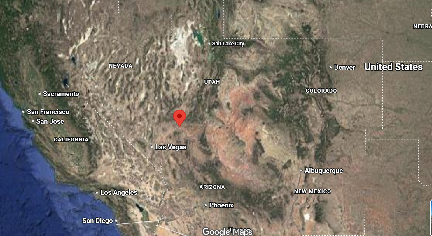 Where is the city of St George, Utah, located on the map of the USA?