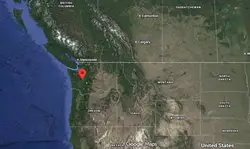Where is the city of Tacoma, Washington, located on the map of the USA?