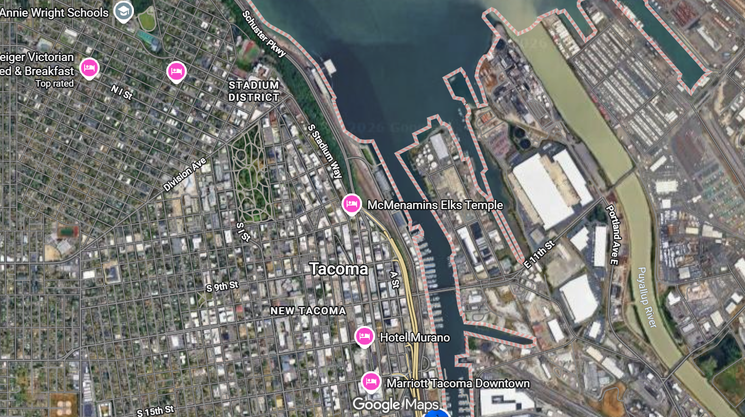 Tourist map of downtown Tacoma, Washington