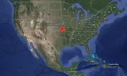 Where is the city of Tulsa, Oklahoma, located on the map of the USA?