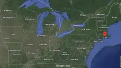Where is the city of Warwick, Rhode Island, located on the map of the USA?