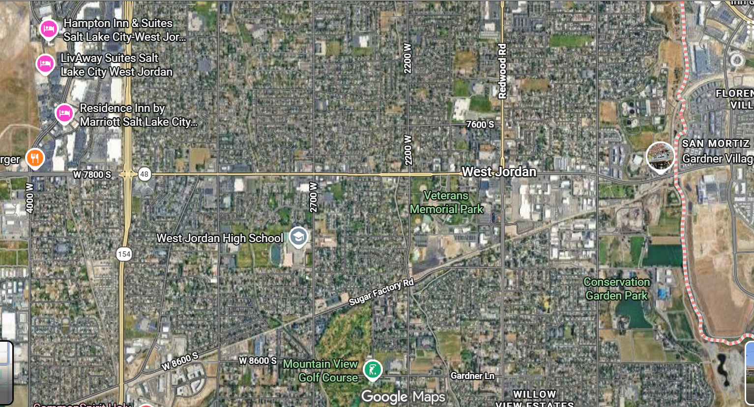 Tourist map of West Jordan, Utah